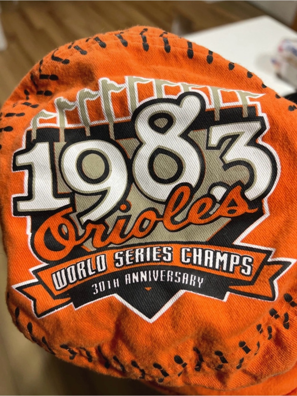 1983 Baltimore Orioles World Series Champs Orange Graphic Boonie Hat